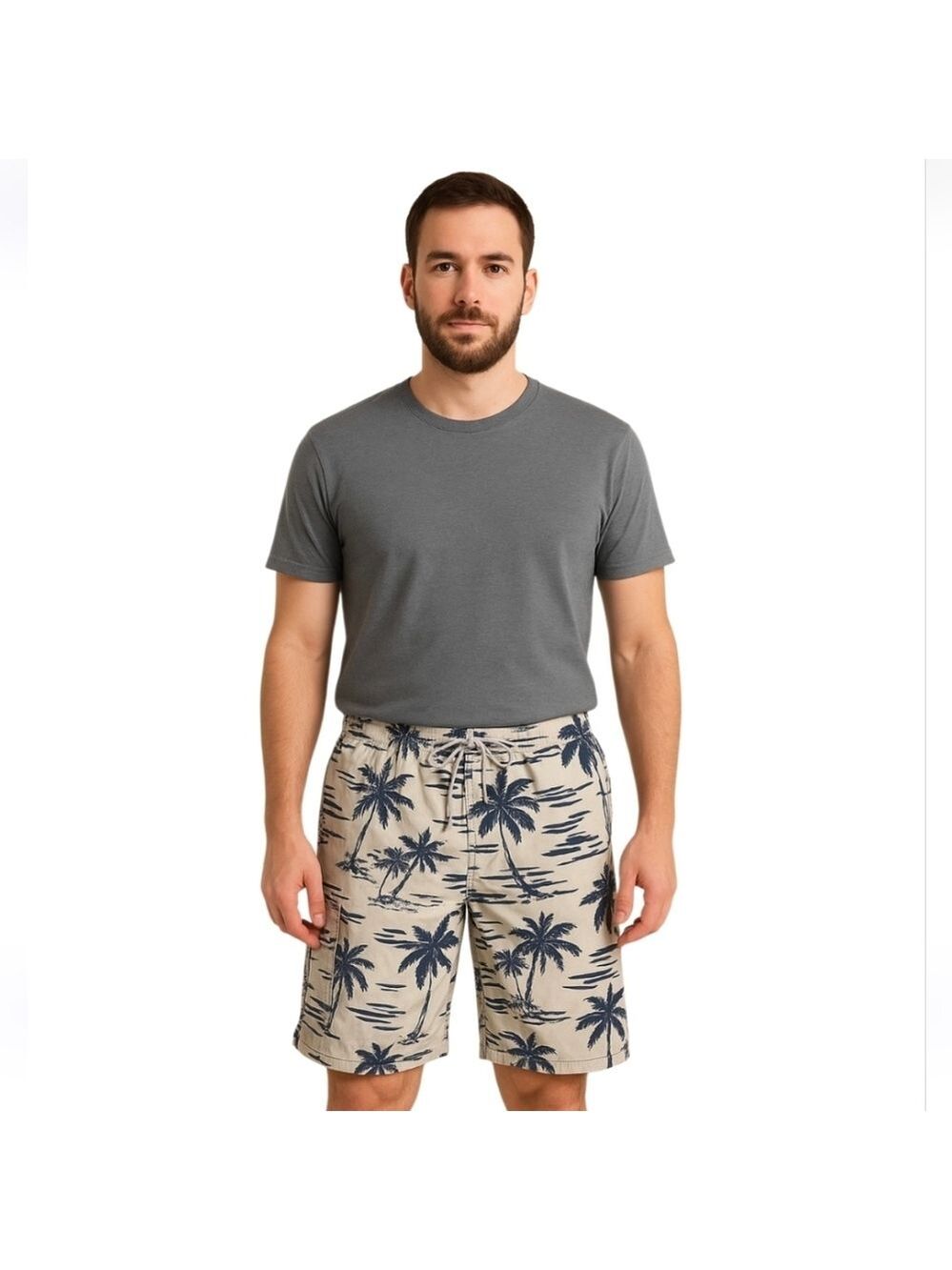Newport Blue Men's Shorts Swimming Trunks 100% Polyester M Tropical Print Summer